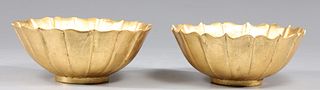 Pair Chinese Ceramic Gilt Lotus Bowl