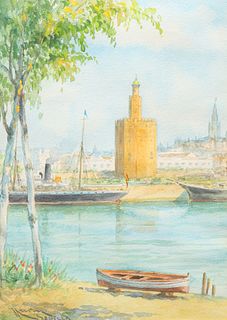 Watercolor Isidoro Marin Garces (Spanish, 1863-1926)
