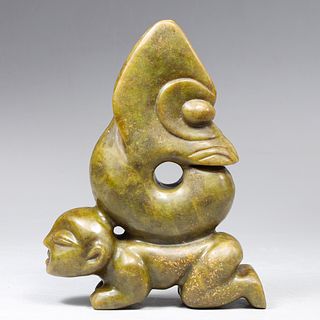 Archaic Chinese Style Carved Hardstone Figure