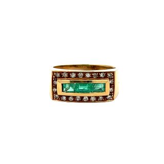 Emeralds & Diamonds 18k Gold Ring