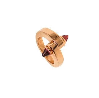 Cartier Paris Geometric Menotte Ring In 18Kt Gold With Rhodolite Garnets