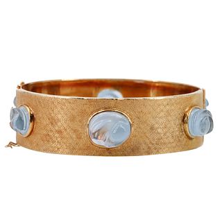 Burle Marx Aquamarine 18k Gold Cuff Bracelet