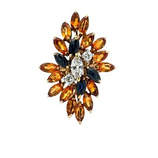 Topaz, Sapphire & Diamonds 14k Gold Ring