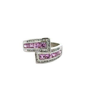 Pink Sapphires & Diamonds 14k Gold Ring