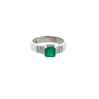 Emerald & Diamonds 14k Gold Ring