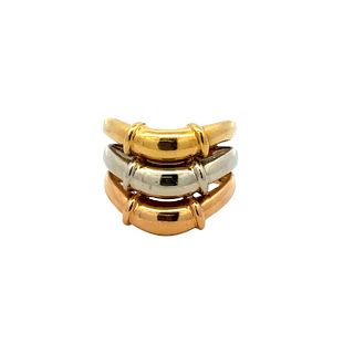 Tri-tones 18k Gold Ring