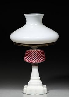 Antique Milk Glass Table Lamp