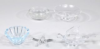 Group of Five Fine Crystal Collection, Orrefors, Baccarat
