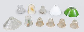 Group of Twelve Vintage Glass Lamp Shades