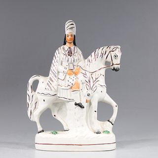Large Vintage Porcelain Figure on Horseback