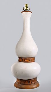 Mid Century Crackle Glaze Table Lamp