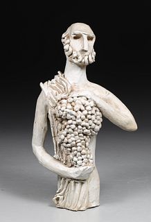 Vintage Mid Century Studio Pottery Sculpture of Grecian Figure