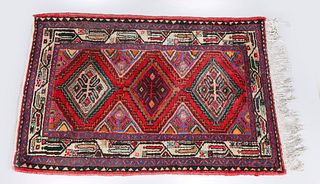 Antique Hand-Tied Turkish Wool Area Rug
