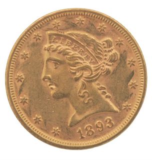 1893 Liberty $5 Gold