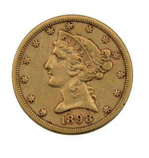 1898 Liberty $5 Gold
