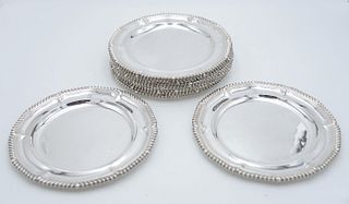 Set of 12 English Silver Service Plates