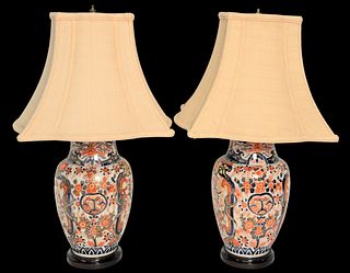 A Pair of Japanese Imari Porcelain Vases