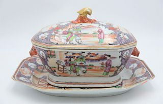 Chinese Famille Rose Export Covered Tureen and Undertray