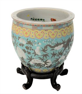 Chinese Porcelain Fish Bowl with Dragon