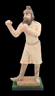 Standing Pottery Figure of a Man or Warrior