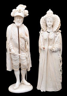Two French Carved Triptych Figures