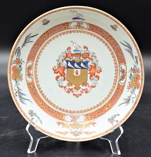 Chinese Export Armorial Deep Plate