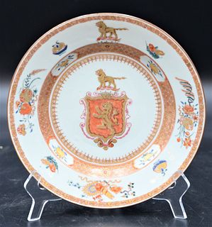 Talbot Chinese Export Armorial Porcelain Plate