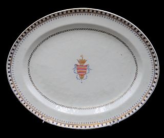 Armorial Chinese Export Oval Platter