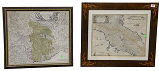 Three Piece Grouping of Hand Colored Engravings of Italian Maps