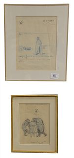 Collection of Three Jean-Louis Forain (French Impressionist 1852-1931) Colored Pencil Studies