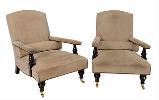 A Pair of Upholstered George Smith Edwardian Chairs