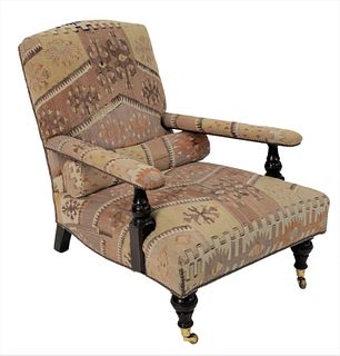 George Smith Kilim Upholstered Edwardian Open Armchair