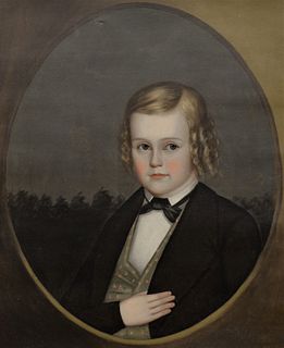 Attributed to Horace Bundy (Vermont 1814 - 1883) Oval Portrait