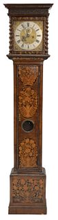 William & Mary Walnut and Marquetry Tall Clock
