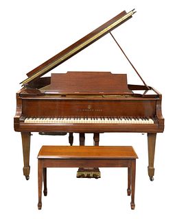 Steinway & Sons Mahogany Baby Grand Piano