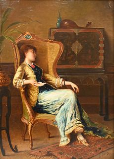 Agapit Stevens, Belgian 1848 - 1924, Genre Painter