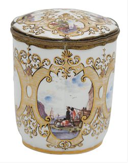 Meissen Gilt-Metal-Mounted Tobacco Jar and Cover