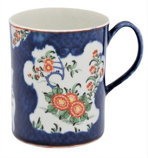 Worcester Blue-Scale-Ground Porcelain Mug