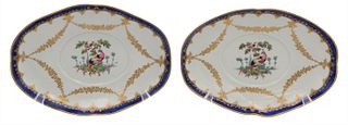 A Pair of Worcester Oval Shaped Dishes