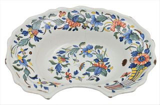 Rouen Faience Oval Barber's Bowl