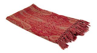 A Wool Paisley Shawl, Length 68 x width 41 1/2 inches.