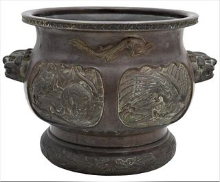 Large Chinese Bronze Incense Pot