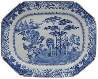 Chinese Export Porcelain Blue and White Rectangular Platter