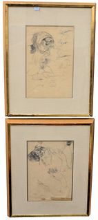 Five Piece Grouping of Henri Edmond Cross (French, 1856 - 1910)