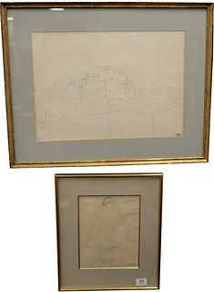 Two Framed Pencil on Paper Drawings by Andre Derain (French, 1880 - 1954)