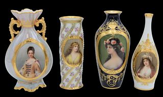 Four Royal Vienna Portrait Vases