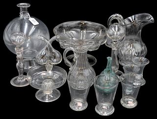 Large Grouping of 14 Pieces of Blown Glass