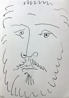 Pablo Picasso (After) - Visage d'homme barbu
