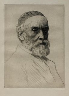 Alphonse Legros - Portrait of George Frederick Watts