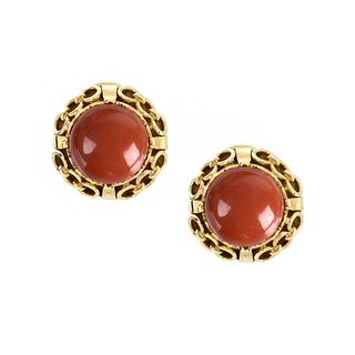 Coral and 14K Earrings